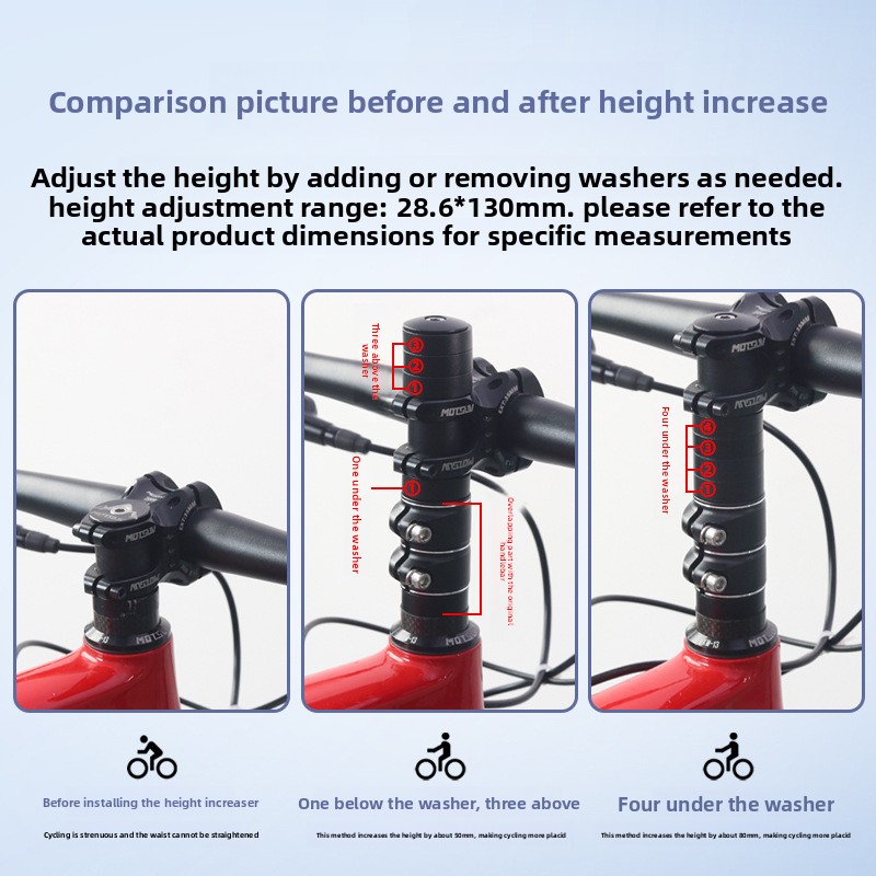 Aluminum alloy handlebar heigh - Stem Extender Tube review and price